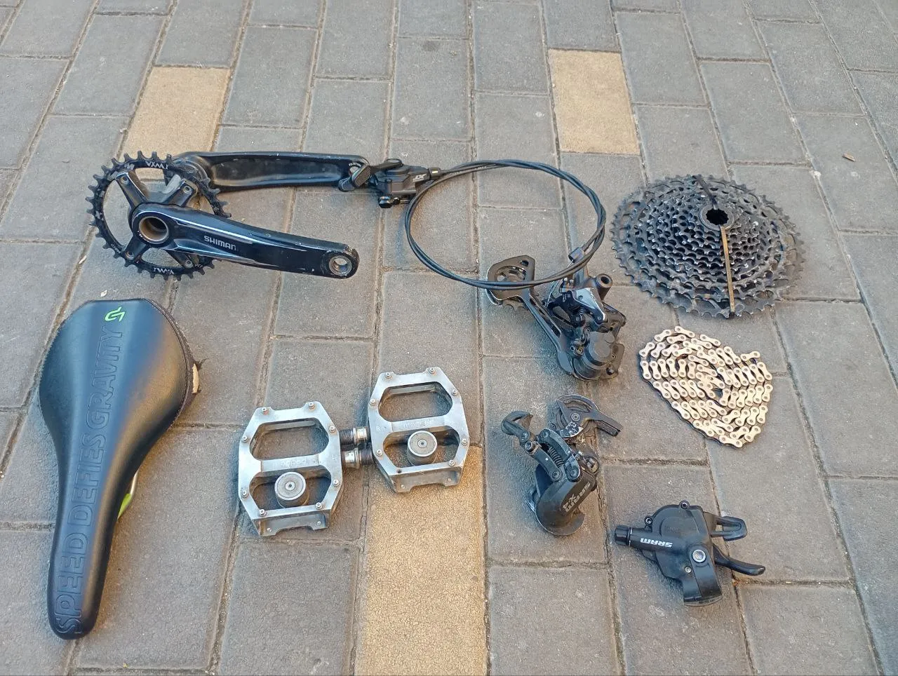 Групсет Shimano XT + SRAM X4 + сідло Magpedo + втулка Hope Pro 2 + вилка Rock Shox Domain 318 та ін. фото 1