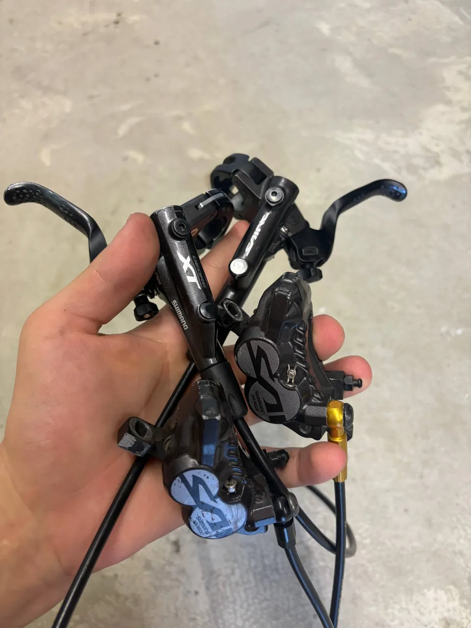 Гальма Shimano Saint BR-M820 + ручка Shimano Deore XT M8000 фото 1