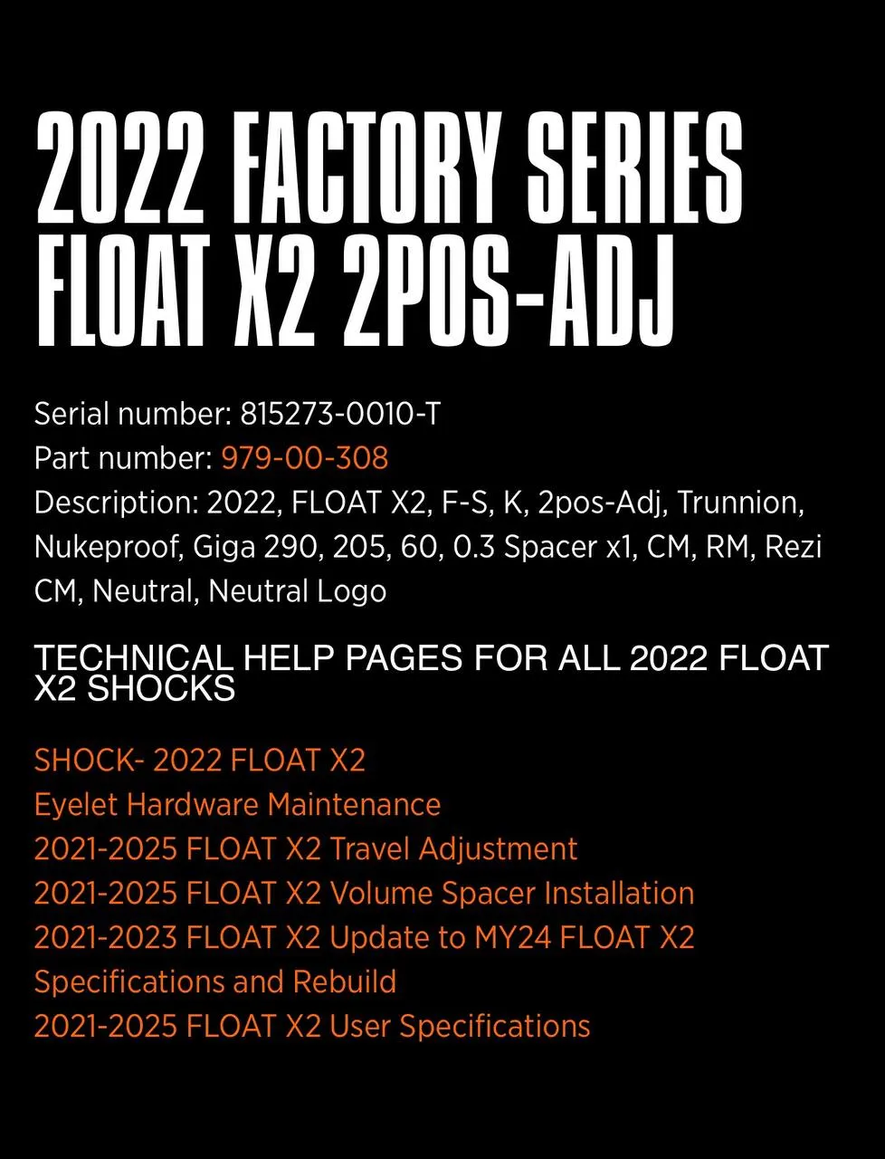 Fox X2 Factory амортизатор 205×60 Trunnion фото 8