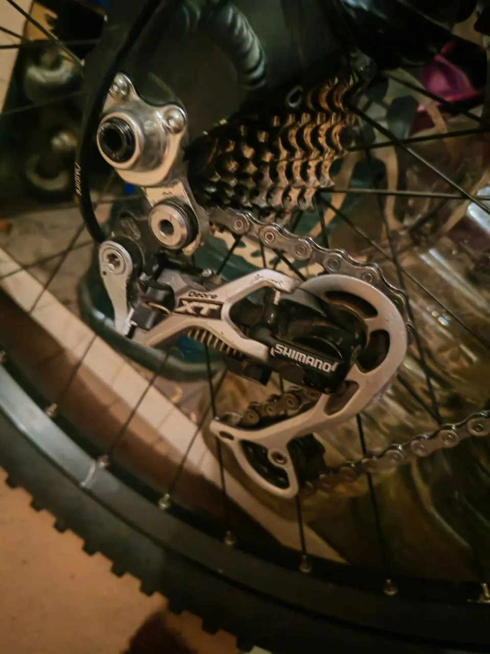 Трансмісія Shimano Deore XT RD-M772 + передня зірка + касета + ланцюг фото 1