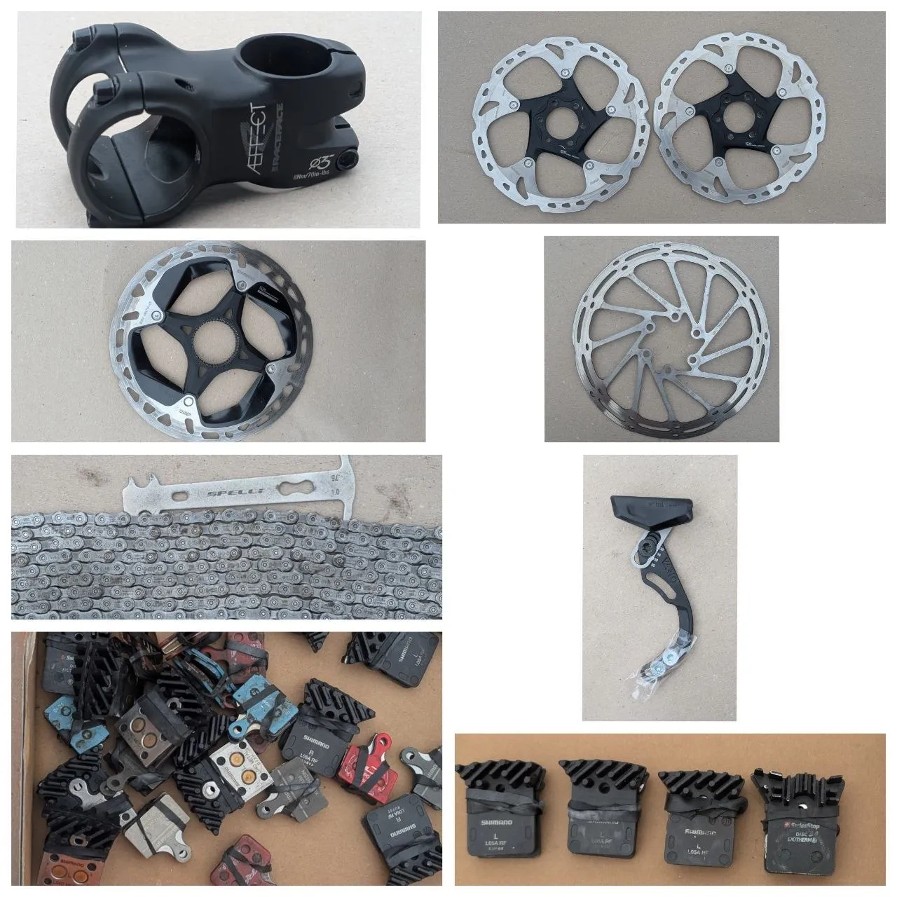 Винос RaceFace + Ротори Shimano та Sram + Заспокоювач ланцюга + Ланцюги + Колодки гальм фото 1