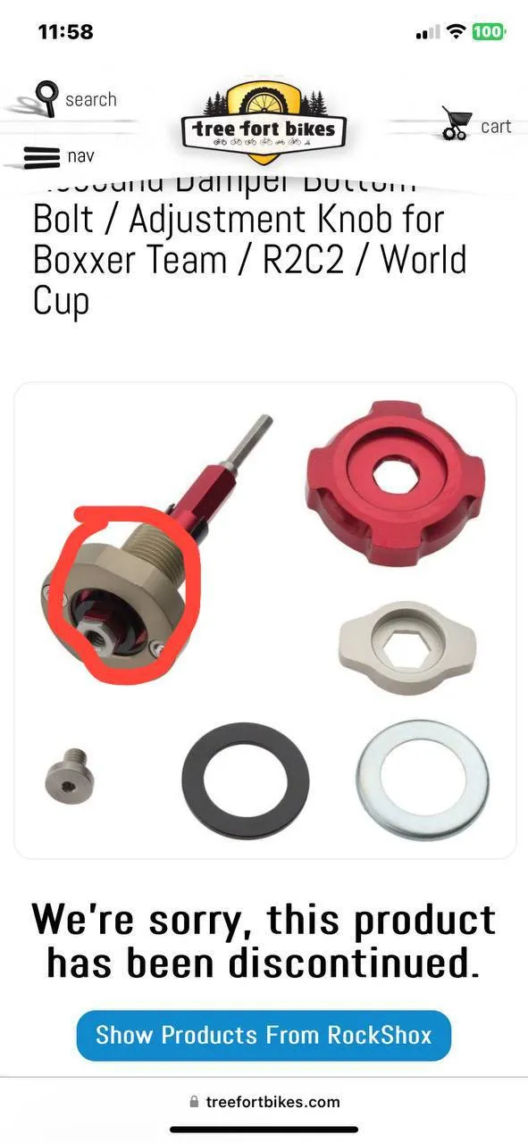 Картридж регулятора ребаунта RockShox Boxxer World Cup 200mm фото 1