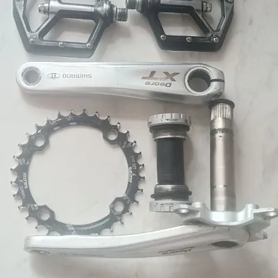 Шатуни Shimano Deore XT FC-M770/771-K 170мм + каретка Holowtech 2 + зірка 32T + педалі Wheel Up