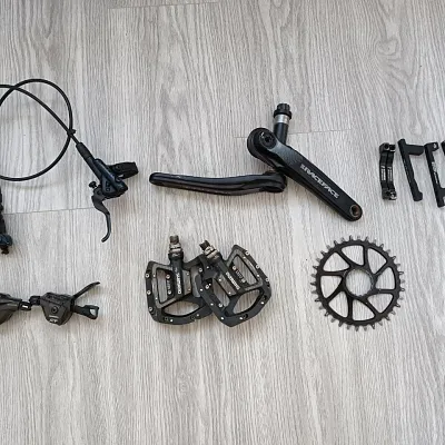 Шатуни Race Face Aeffect + педалі Shimano + гальмо SLX M7120 та ін.